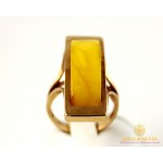 Gold & SilverЗолотое кольцо 585 проба. Женское Кольцо с красного золота, с вставкой Янтарь 35039