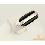 Gold & SilverСеребряное кольцо 925 проба. Мужское кольцо с черной эмалью 1549e