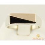 Серебряное кольцо 875 проба. Мужское кольцо с вставкой золота 375 пробы. 369z , Gold & Silver Gold & Silver, Украина