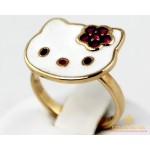 Gold & SilverЗолотое кольцо 585 проба. Золотое детское Кольцо Hello Kitty с эмалью 4,05 грамма. kv186i
