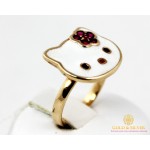 Gold & SilverЗолотое кольцо 585 проба. Золотое детское Кольцо Hello Kitty с эмалью 4,05 грамма. kv186i
