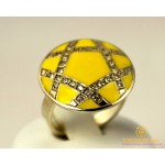 Gold & SilverСеребряное кольцо 925 проба. Женское Кольцо с желтой Эмалью. 1634e