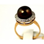 Золотое кольцо 585 проба. Женское Кольцо Черный Жемчуг с красного золота. kv33503 , Gold & Silver Gold & Silver, Украина
