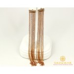 Золотые Серьги 585 проба. Женские серьги с красного золота, Водопад 480052 , Gold & Silver Gold & Silver, Украина