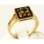 Gold & SilverЗолотое кольцо 585 проба. Женское Кольцо с красного золота, с вставкой зеленого и черных камней. 4,96 грамма. kv892107i
