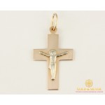 Золотой Крест 585 проба. Крест с красного и белого золота, широкий. 230087 , Gold & Silver Gold & Silver, Украина