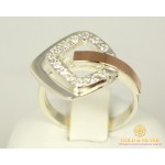 Серебряное кольцо 925 проба. Женское Кольцо с вставкой Золота 375 проба. 001310 , Gold & Silver Gold & Silver, Украина