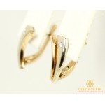 Gold & SilverЗолотые Серьги 585 проба. Женские серьги с красного и белого золота, с вставкой Бриллиант 0,05 карат. 21090