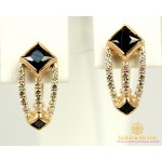 Золотые серьги 585 проба. Женские Серьги Фианит с красного золота. 420956 , Gold & Silver Gold & Silver, Украина