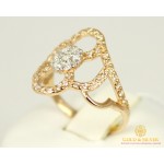 Gold & SilverЗолотое Кольцо 585 проба. Женское кольцо с красного золота Цветок клевера 1,96 грамма 16,5 размер 320926