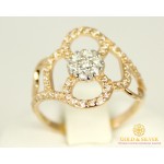 Золотое Кольцо 585 проба. Женское кольцо с красного золота Цветок клевера 1,96 грамма 16,5 размер 320926 , Gold & Silver Gold & Silver, Украина