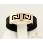 Золотое кольцо 585 проба. Кольцо унисекс с красного золота  с каучуком. 900619 , Gold & Silver Gold & Silver, Украина