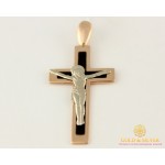 Золотой Крест с черной эмалью 2,6 грамма 210103е , Gold & Silver Gold & Silver, Украина
