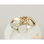 Серебряное кольцо 925 проба. Серебряное женское кольцо с вставками золота 375 пробы. 001510 , Gold & Silver Gold & Silver, Украина