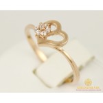 Gold & SilverЗолотое кольцо 585 проба. Женское кольцо Сердце с красного золота. 17 размер кв526и