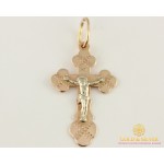 Золотой Крест 585 проба. Крест Красное и Белое золото, 1 грамм. 230015 , Gold & Silver Gold & Silver, Украина