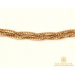 Золотая Цепь 585 проба. Женская цепочка с красного золота Косичка, 40 сантиметров 2103 , Gold & Silver Gold & Silver, Украина