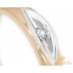 Gold & SilverЗолотое кольцо 585 проба. Обручальное Кольцо  с красного и белого золота с вставкой бриллианта.10820