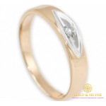 Золотое кольцо 585 проба. Обручальное Кольцо  с красного и белого золота с вставкой бриллианта.10820 , Gold & Silver Gold & Silver, Украина