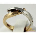 Золотое кольцо 585 проба. Кольцо Блиц с красного и белого золота с бриллиантом. 11191 , Gold & Silver Gold & Silver, Украина