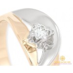 Gold & SilverЗолотое Кольцо 585 проба. Женское кольцо красное и белое золото, с вставкой бриллиант. 11270