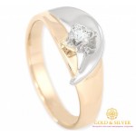 Золотое Кольцо 585 проба. Женское кольцо красное и белое золото, с вставкой бриллиант. 11270 , Gold & Silver Gold & Silver, Украина