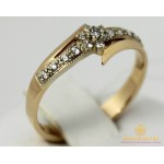 Gold & SilverЗолотое кольцо 585 проба. Кольцо Женское Цветок с красного и белого золота с вставкой Бриллиант 12930