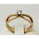 Золотое кольцо 585 проба. Кольцо с красного и белого золота, с вставкой Бриллиант. 13080 , Gold & Silver Gold & Silver, Украина