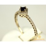 Gold & SilverЗолотое Кольцо 585 проба. Женское кольцо с белого золота с вставкой Сапфир и Бриллиант 741616
