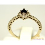 Золотое Кольцо 585 проба. Женское кольцо с белого золота с вставкой Сапфир и Бриллиант 741616 , Gold & Silver Gold & Silver, Украина
