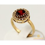 Gold & SilverЗолотое кольцо 585 проба. Женское Кольцо с красного золота с вставкой красного камня. kv1353