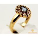 Gold & SilverЗолотое кольцо 585 проба. Женское Кольцо с красного золота, с вставкой синий камень. kv9821i