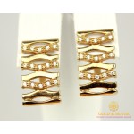Золотые Серьги 585 проба. Женские серьги с красного золота Прямоугольные Фианит 23194 , Gold & Silver Gold & Silver, Украина