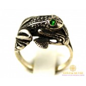 Серебряное кольцо 925 проба. Женское Кольцо Лягушка 1032