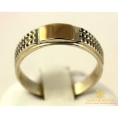 Серебряное Кольцо 875 проба. Кольцо с вставкой золота 375 проба. 487z