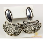Серебряные Серьги 925 проба. Женские серьги Маска без вставок 2220