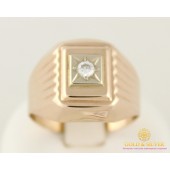 Золотое кольцо 585 проба. Мужской перстень с красного золота. 2,82 грамма. 390066