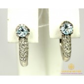 Серебряные Серьги 925 проба. Женские серебряные серьги Илона с вставкой Топаз 21299p