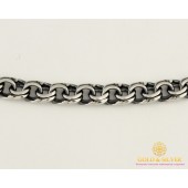Серебряная Цепь 925 проба. Мужская серебряная цепь, плетение Бисмарк Плоский, 60 сантиметров 50522