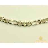 Серебряная Цепь 925 проба. Серебряная цепь плетение Фигаро, 60 сантиметров 6005