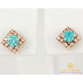 Золотые Серьги 585 проба. Женские серьги с красного золота, с вставкой Swarovski cp895(s)i