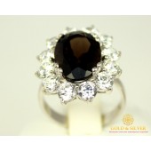 Серебряное Кольцо 925 проба. Женское кольцо Фелиса Дымчатый Кварц 21109р
