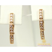 Золотые Серьги 585 проба. Женские серьги с красного золота. 420893