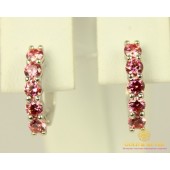 Серебряные Серьги 925 проба. Женские серебряные серьги с вставкой кристалл Swarovski 2851fp