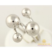 Серебряное Кольцо 925 проба. Кольцо Женское Поцелуи (Сферы). 391076с