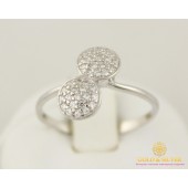 Серебряное кольцо 925 проба.  Женское Кольцо Поцелуи с камнями 320875с