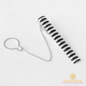 Серебряный зажим для галстука 925 проба. Мужской зажим серебряный. 8134е