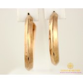 Серебряные Серьги 925 проба. Женские серьги Конго Позолоченные 200401