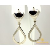 Серебряные Серьги 925 проба. Женские серьги свисающие капли. 400054c