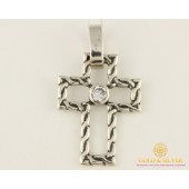Серебряный Крест 925 проба. Крест ажурный. 3445 
